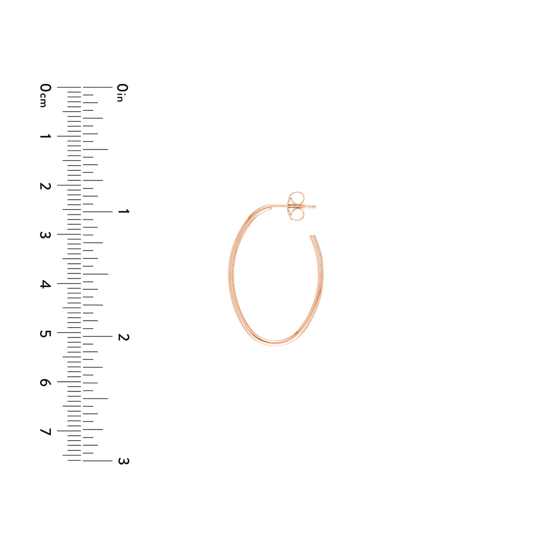 28mm x 19.5mm Oval Post Hoop Earrings