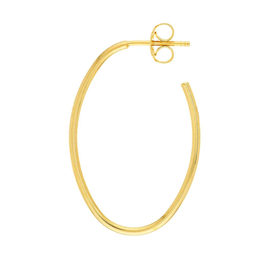 28mm x 19.5mm Oval Post Hoop Earrings