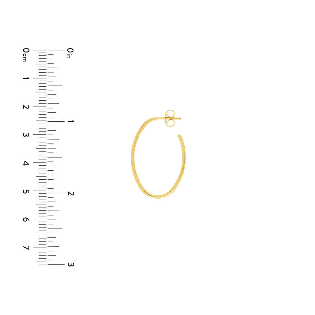 28mm x 19.5mm Oval Post Hoop Earrings