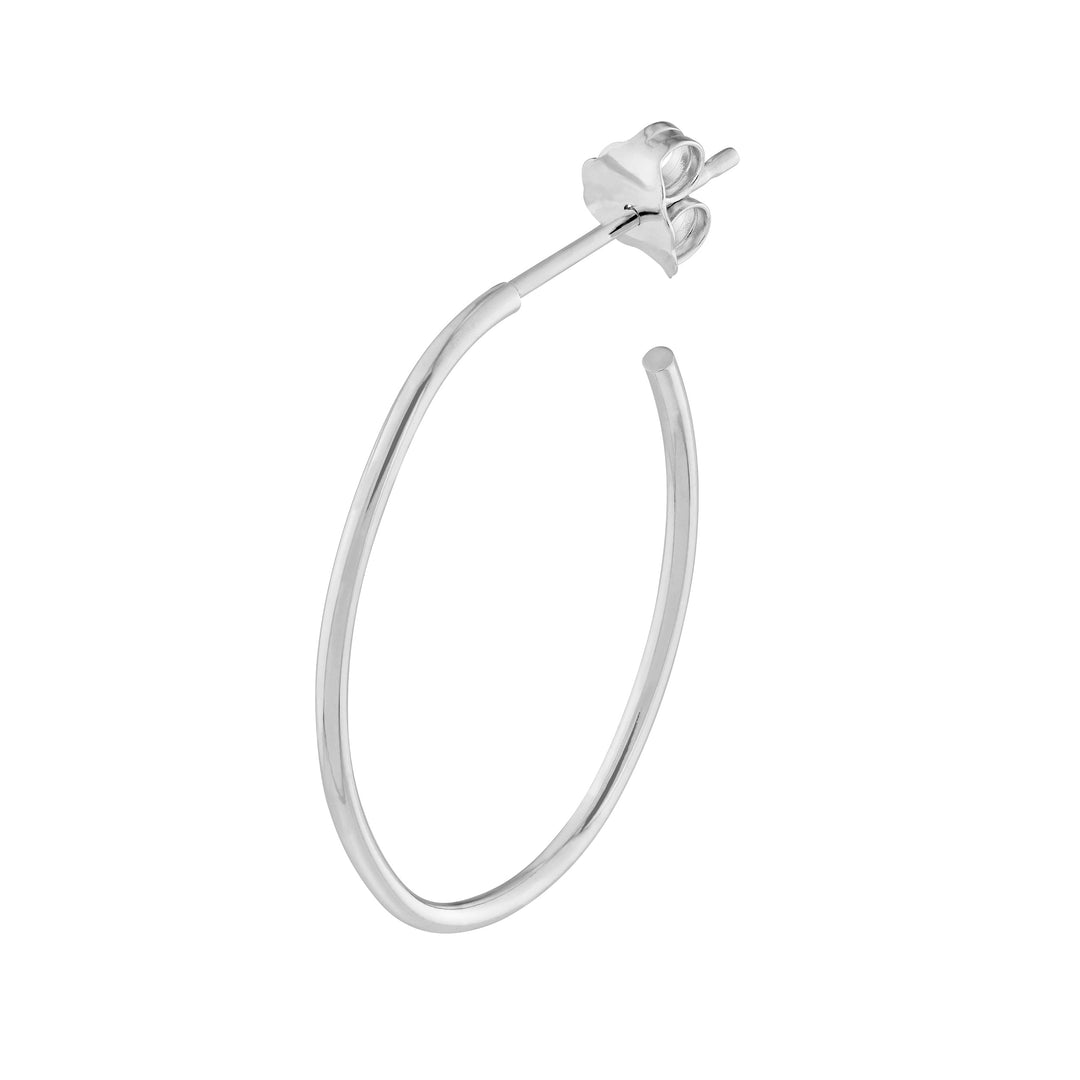 28mm x 19.5mm Oval Post Hoop Earrings