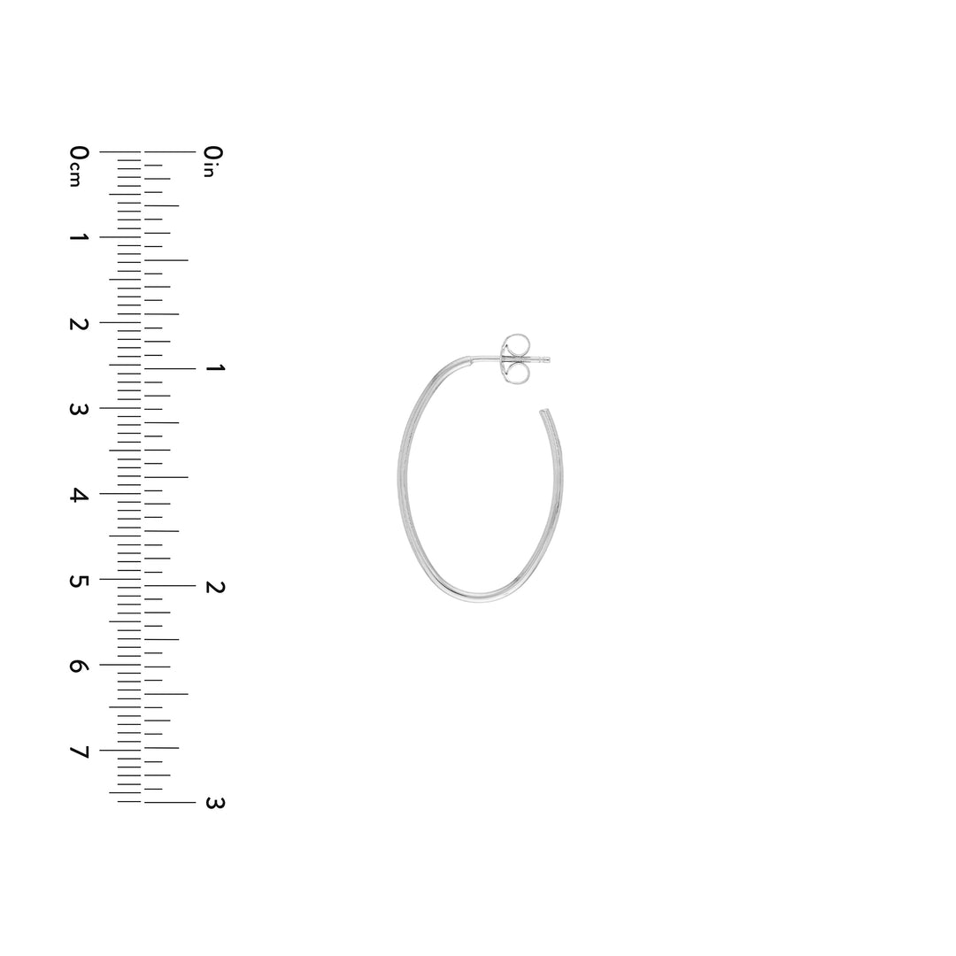 28mm x 19.5mm Oval Post Hoop Earrings