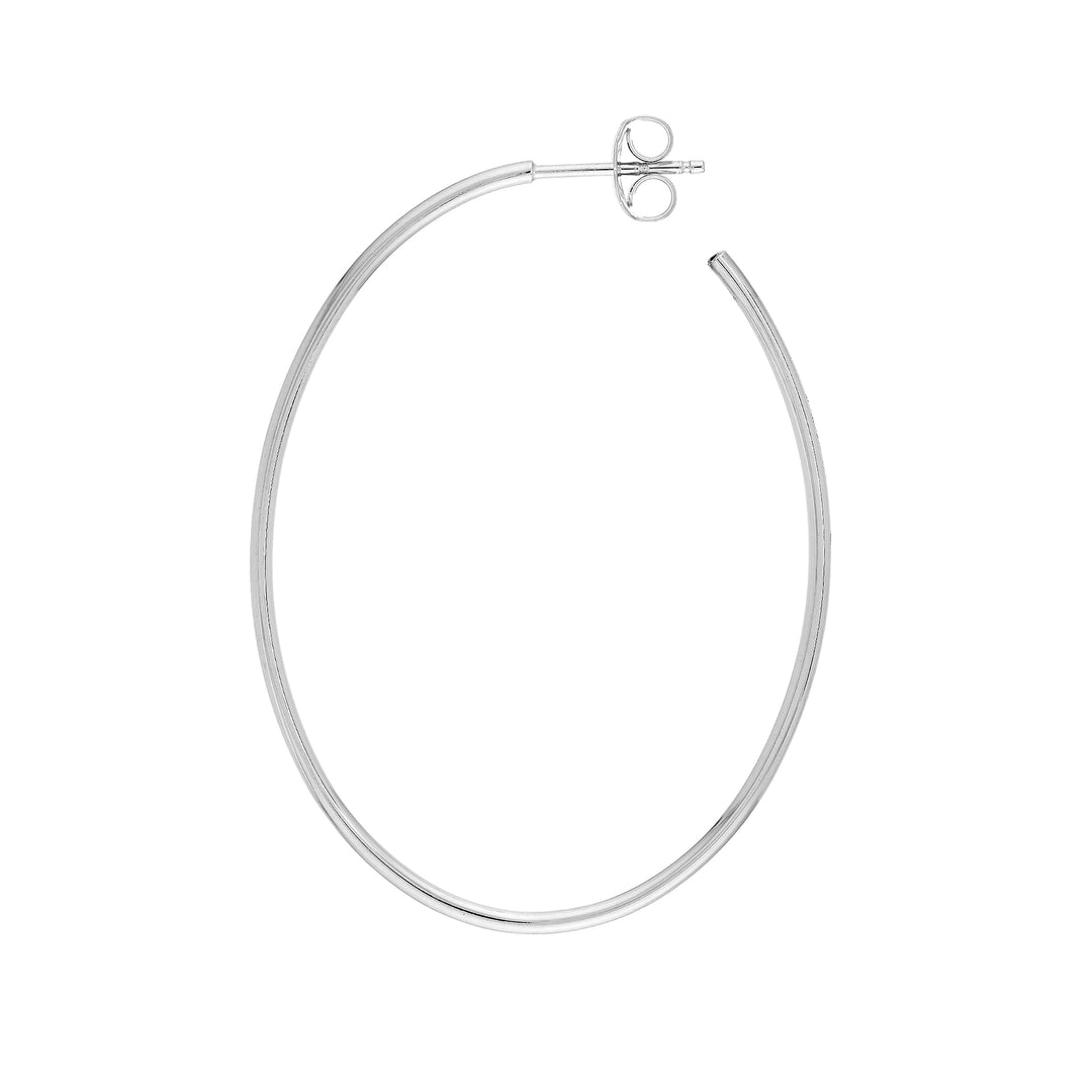 41.50mm x 31.50mm Thin Oval Post Hoop Earrings
