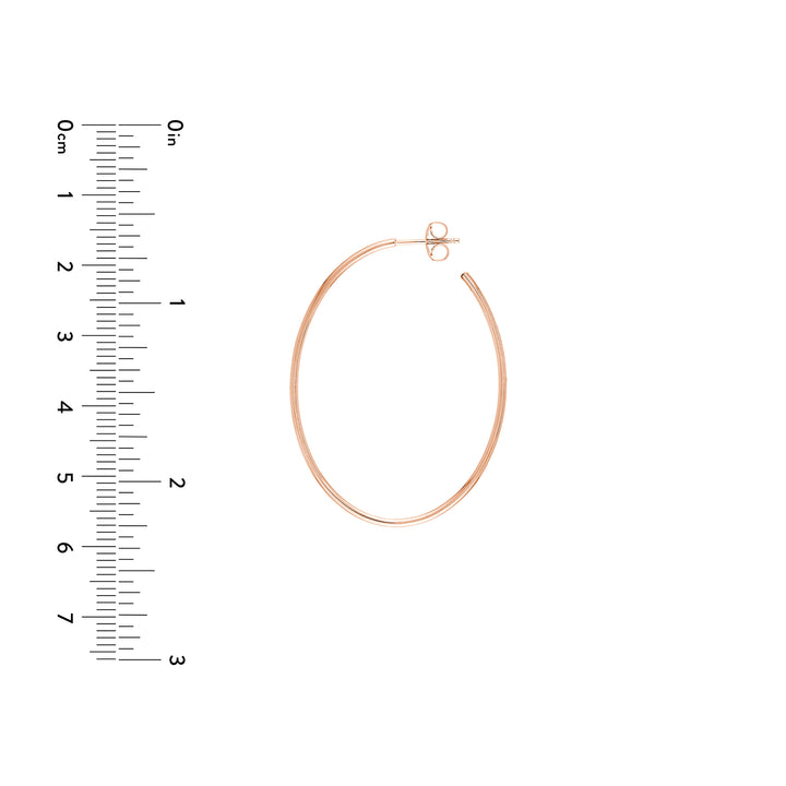 41.50mm x 31.50mm Thin Oval Post Hoop Earrings