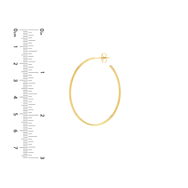 41.50mm x 31.50mm Thin Oval Post Hoop Earrings