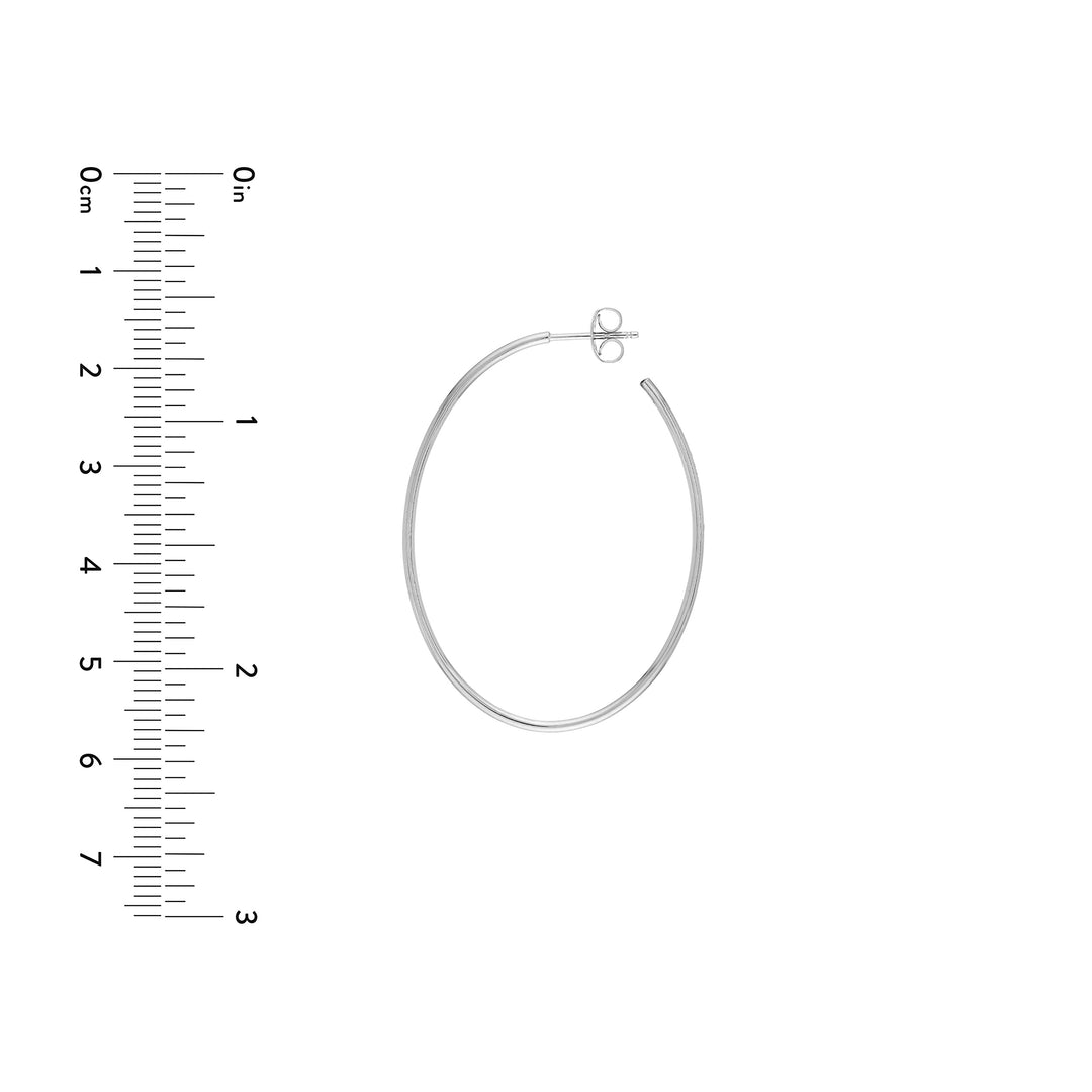 41.50mm x 31.50mm Thin Oval Post Hoop Earrings
