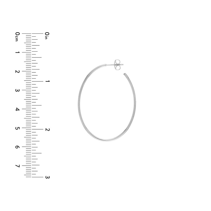41.50mm x 31.50mm Thin Oval Post Hoop Earrings