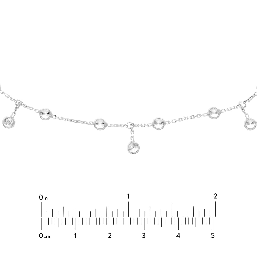 CZ Bezel Station and Drop Adjustable Choker