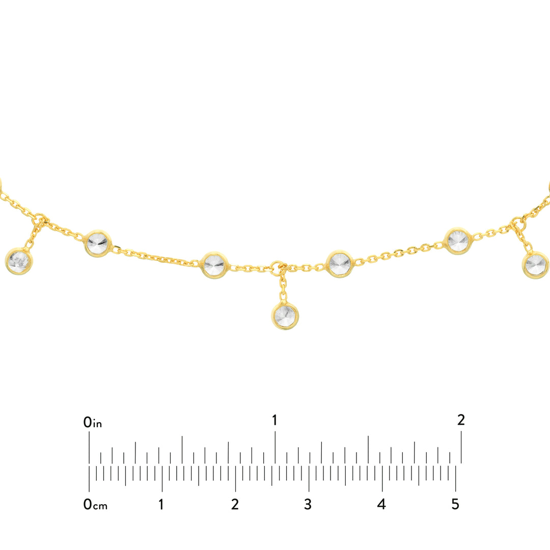 CZ Bezel Station and Drop Adjustable Choker