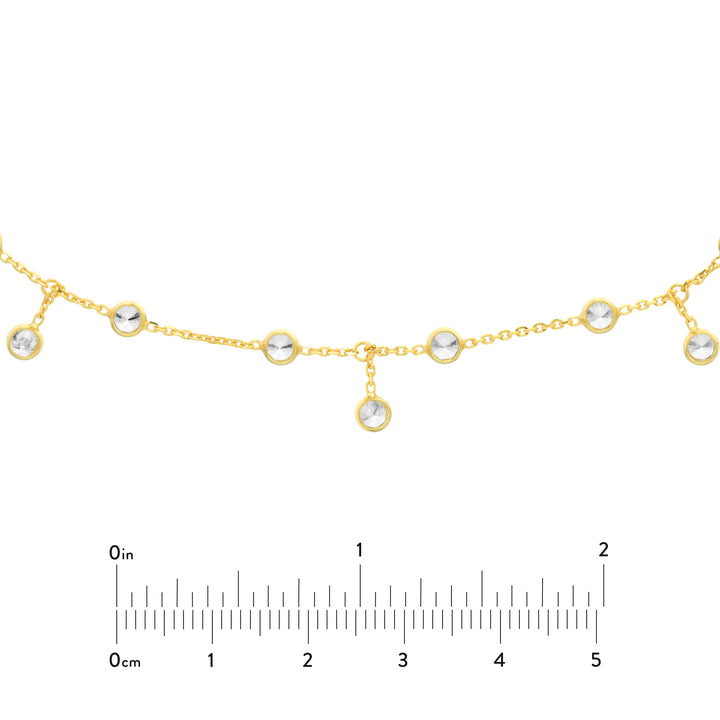 CZ Bezel Station and Drop Adjustable Choker