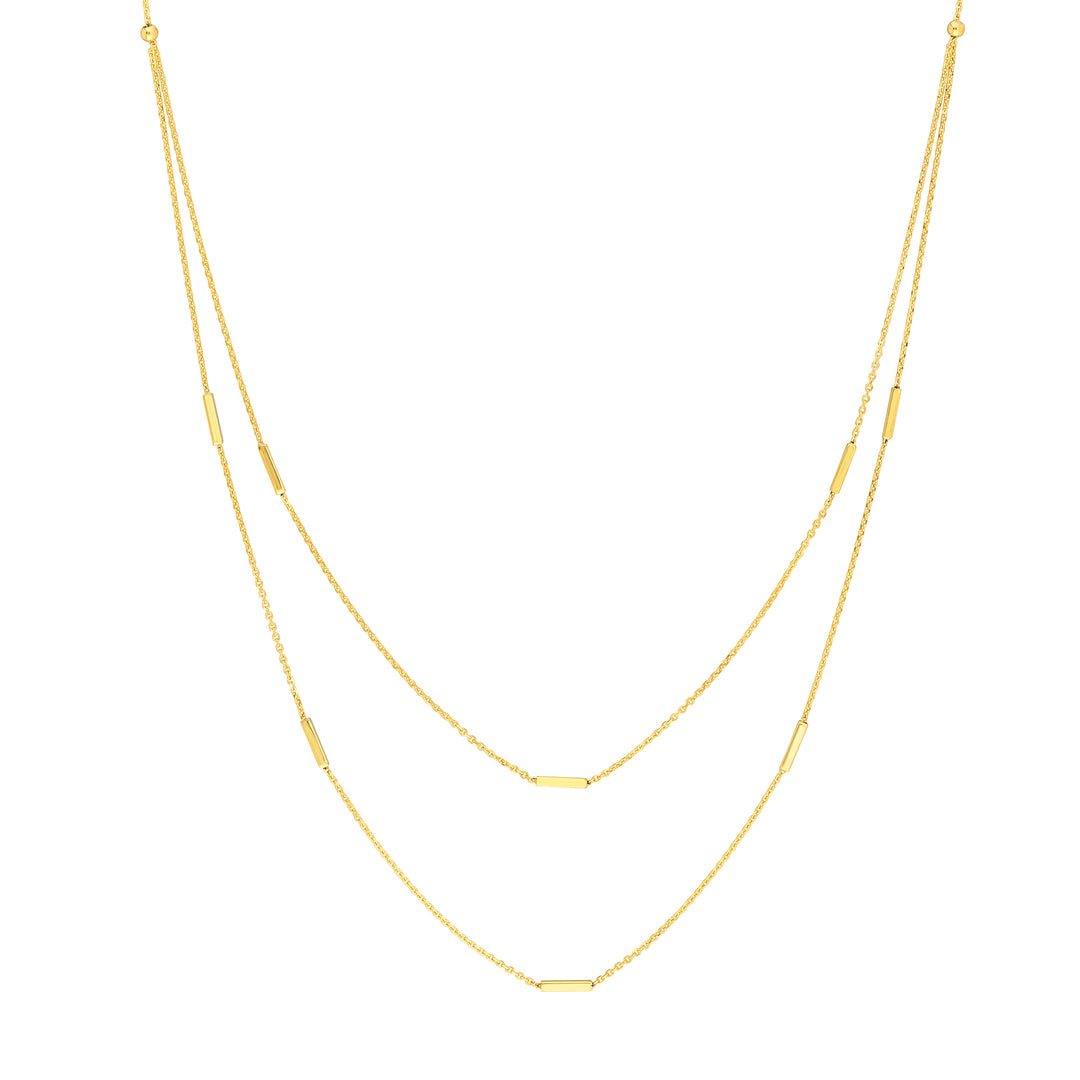 Double Stranded Bar Stations Choker Necklace