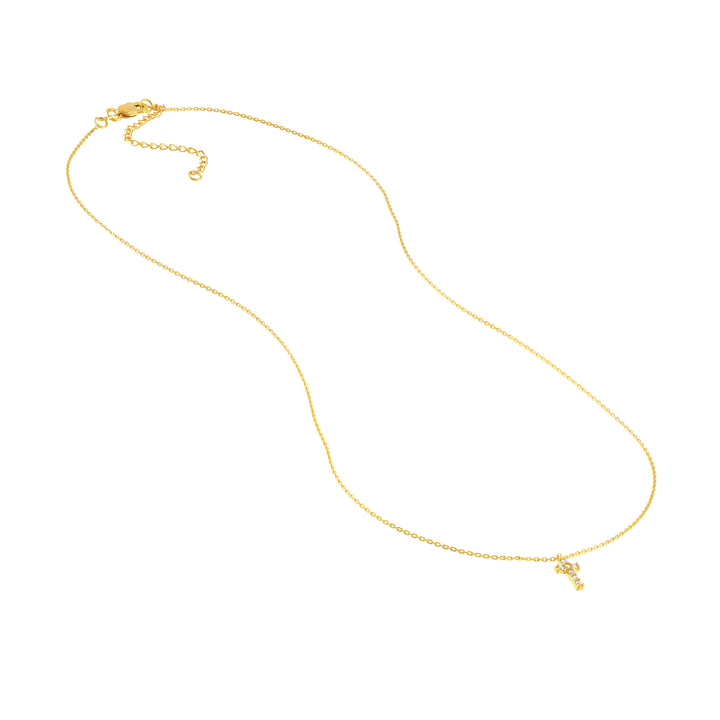 Diamond Mini Cross Adjustable Necklace