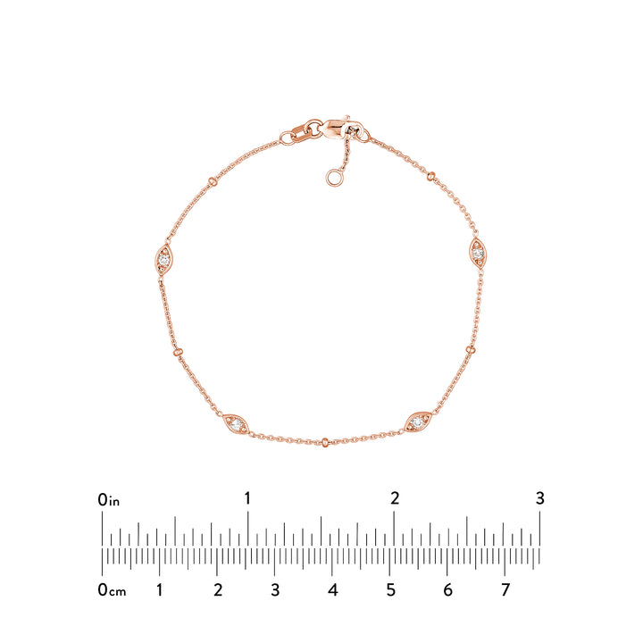 Diamond Marquise Bezels and Beads Bracelet