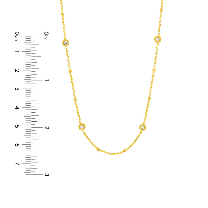 Diamond Bezels and Beads Necklace
