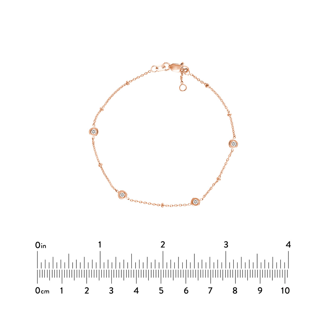 Diamond Bezels and Beads Bracelet