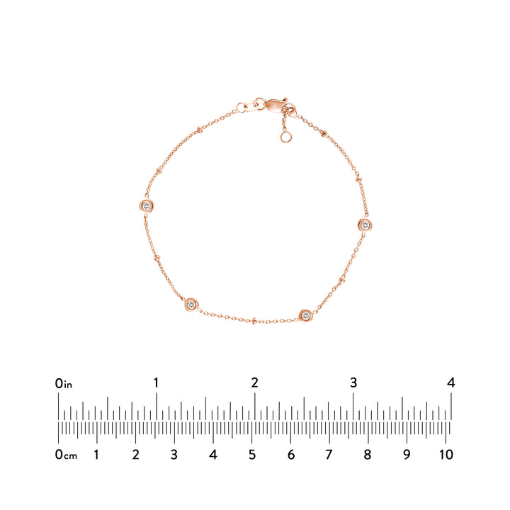 Diamond Bezels and Beads Bracelet