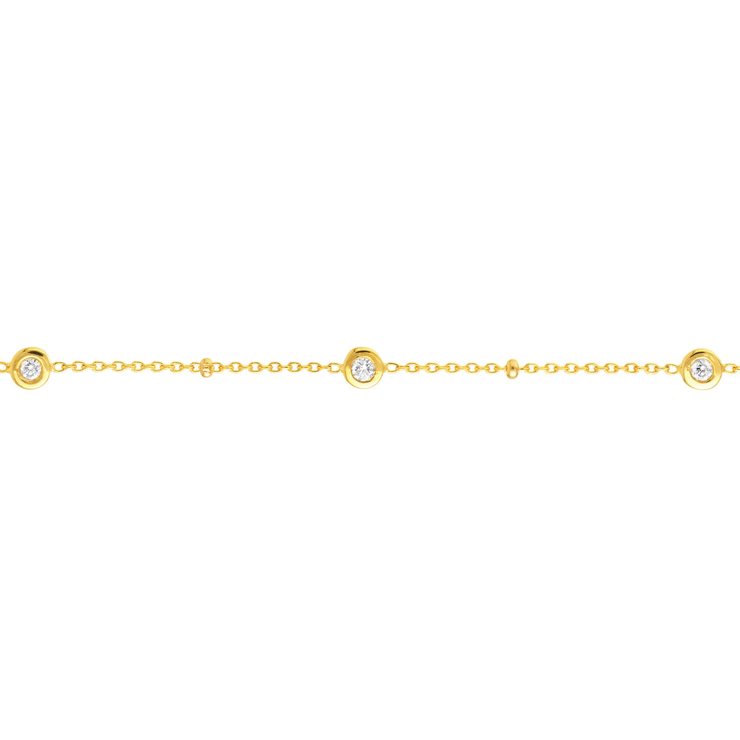 Diamond Bezels and Beads Bracelet