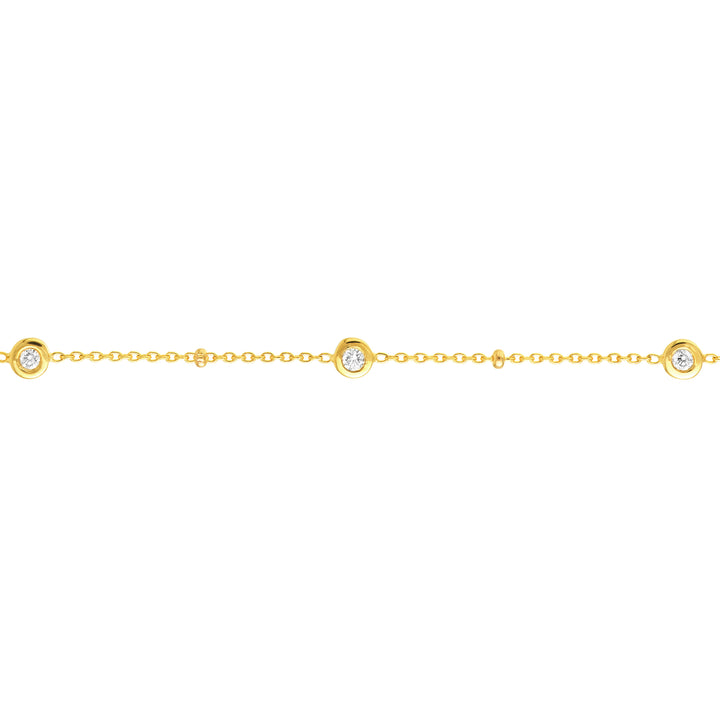Diamond Bezels and Beads Bracelet
