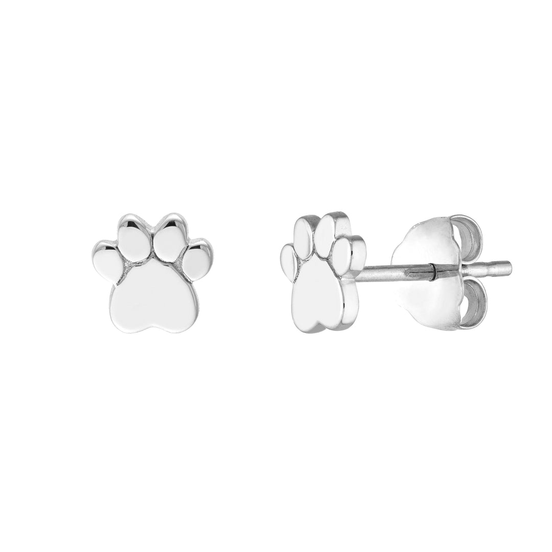 Dog Paw Stud Earrings on Post Back
