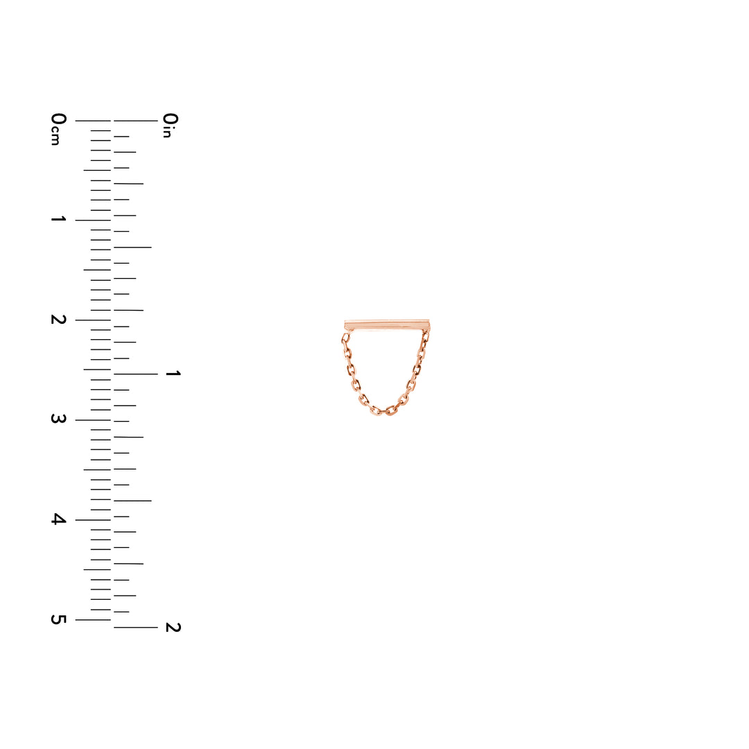 Horizontal Bar Earrings with Chain Drape