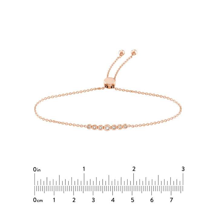 Graduated 1/10tcw Diamond Bezel Bolo Bracelet