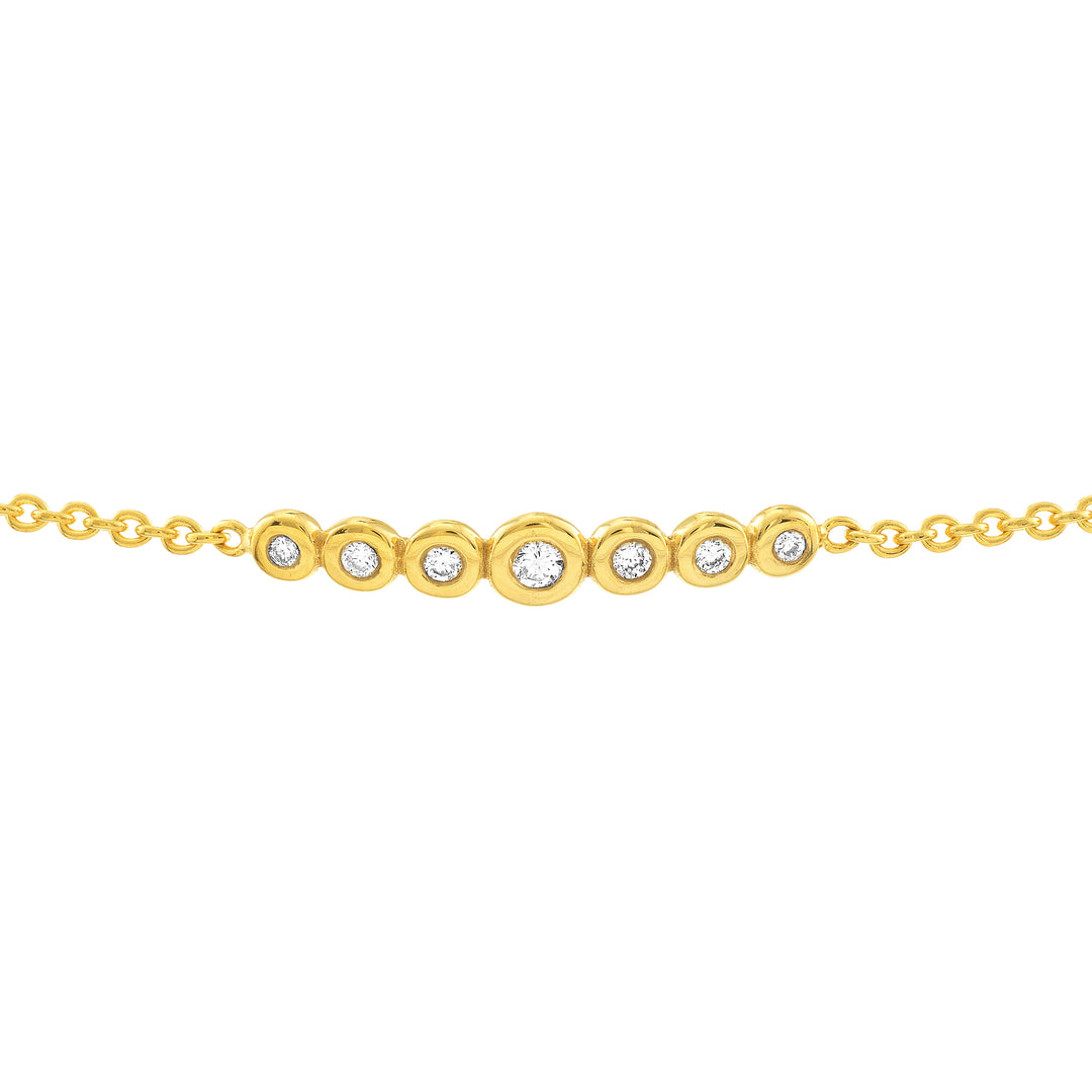 Graduated 1/10tcw Diamond Bezel Bolo Bracelet