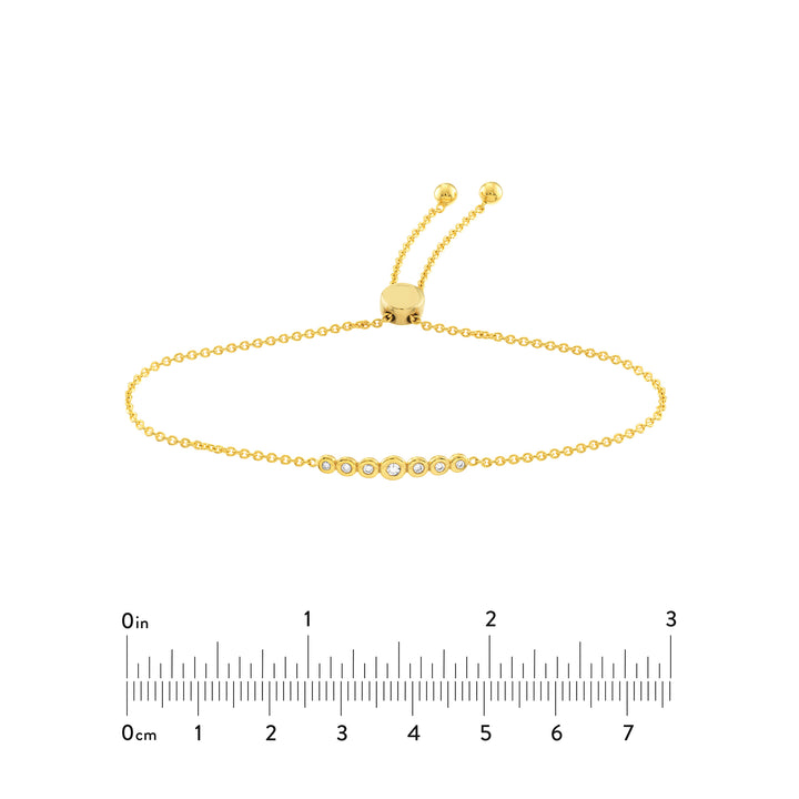Graduated 1/10tcw Diamond Bezel Bolo Bracelet
