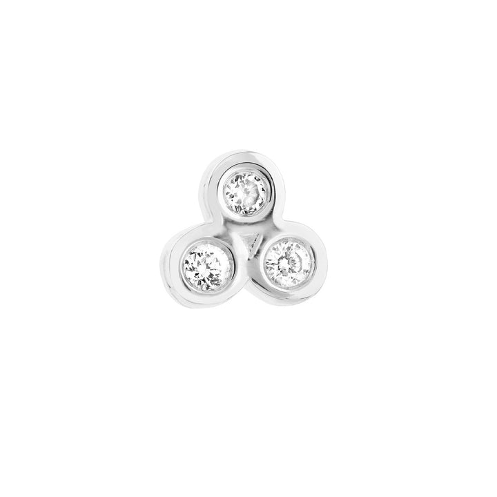 1/15tcw Diamond Trinity Stud Earrings