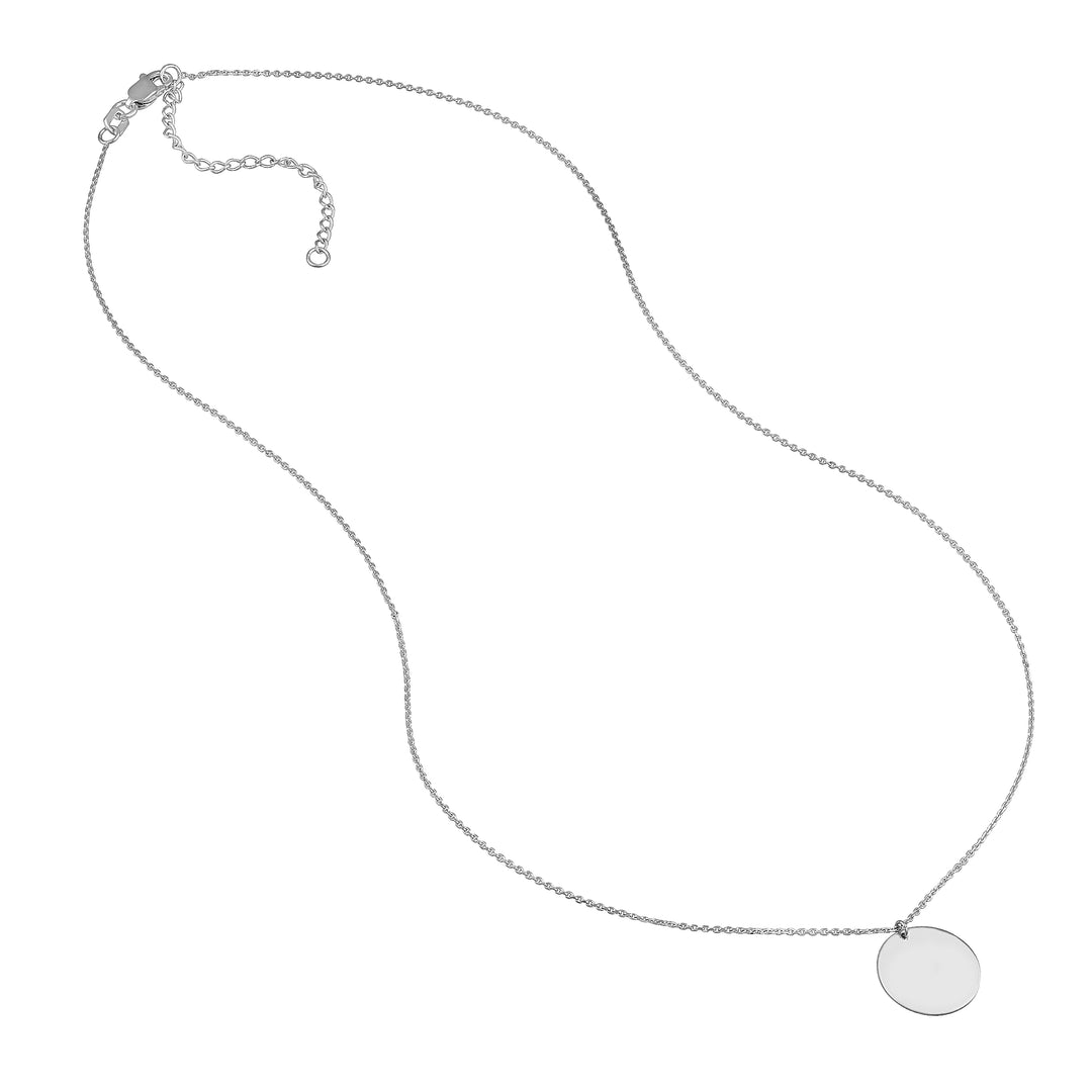 Engravable Disc Pendant Necklace