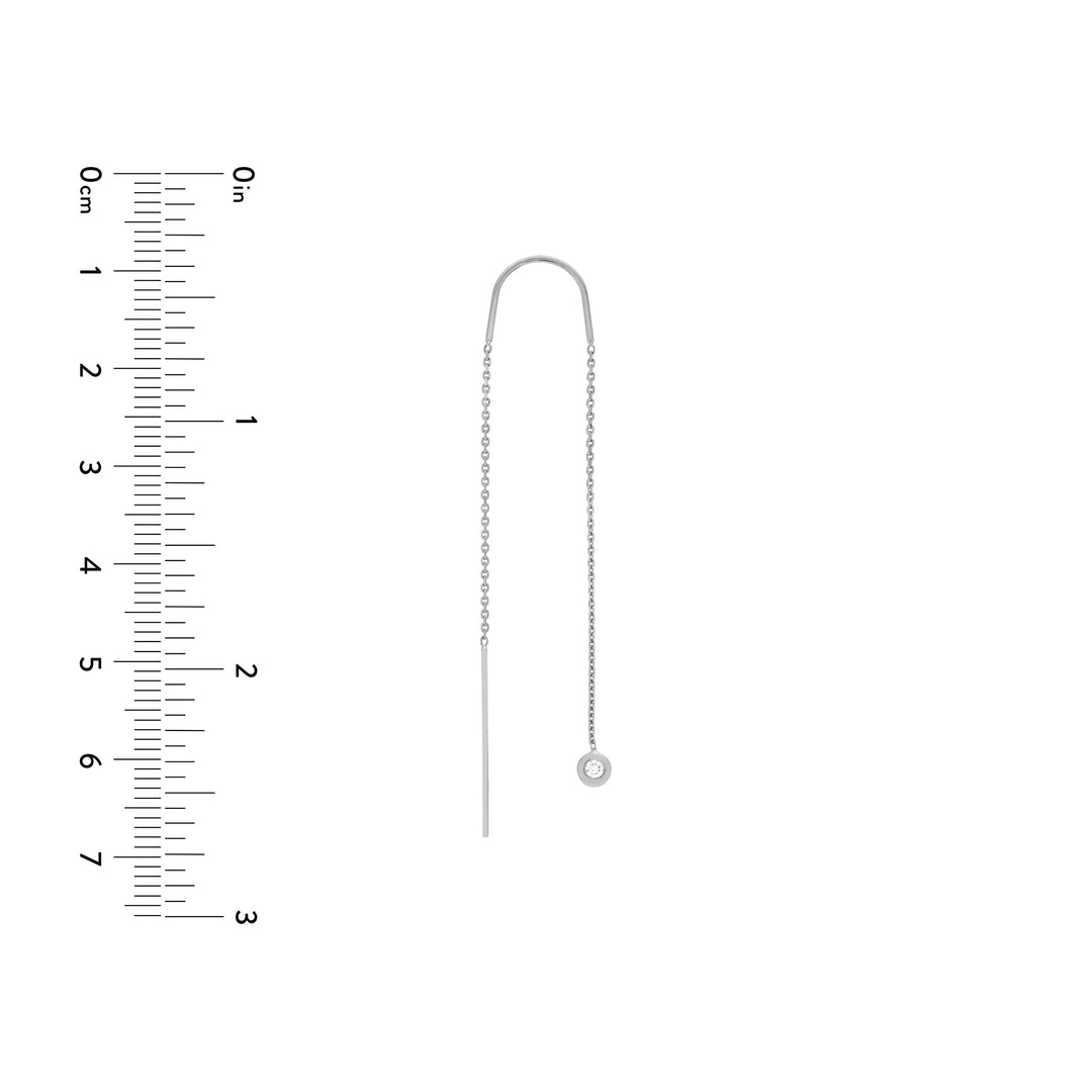 1/20tcw Diamond Bezel Threader Earrings