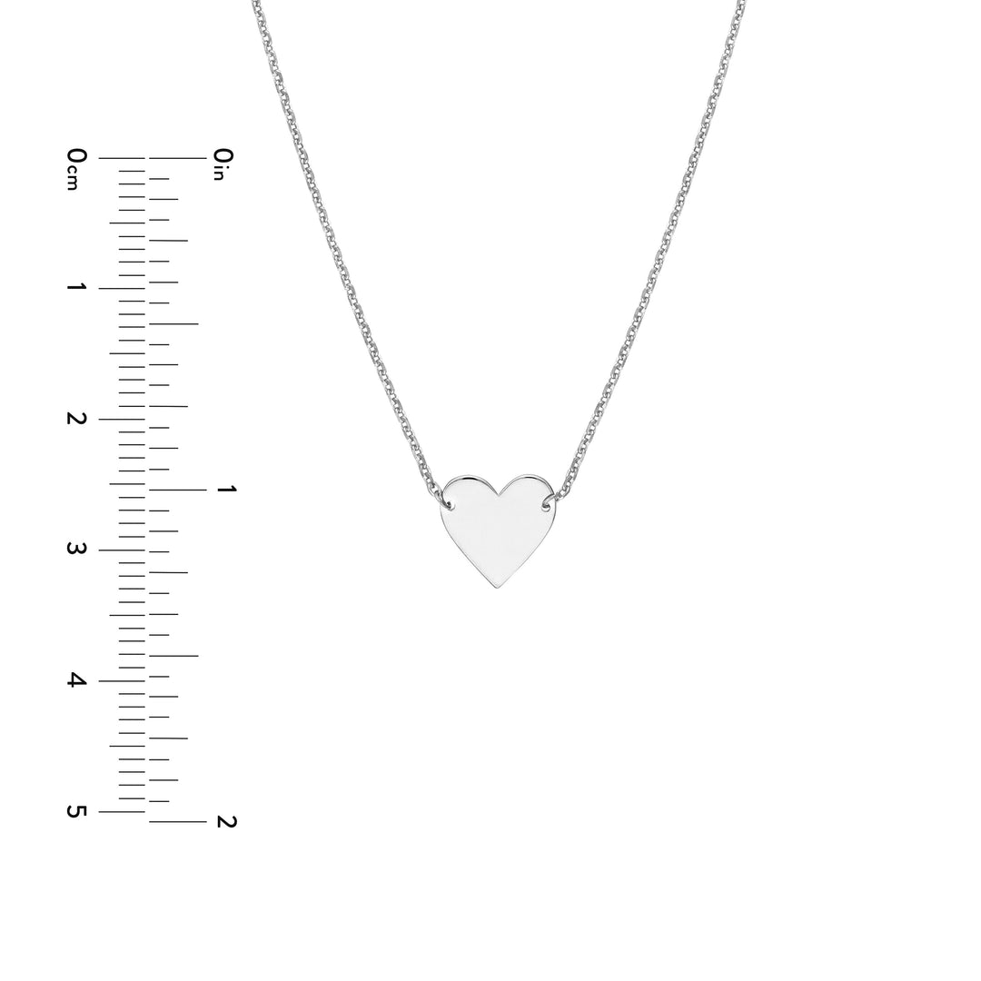 Plated Sterling Silver Polished Heart Necklace