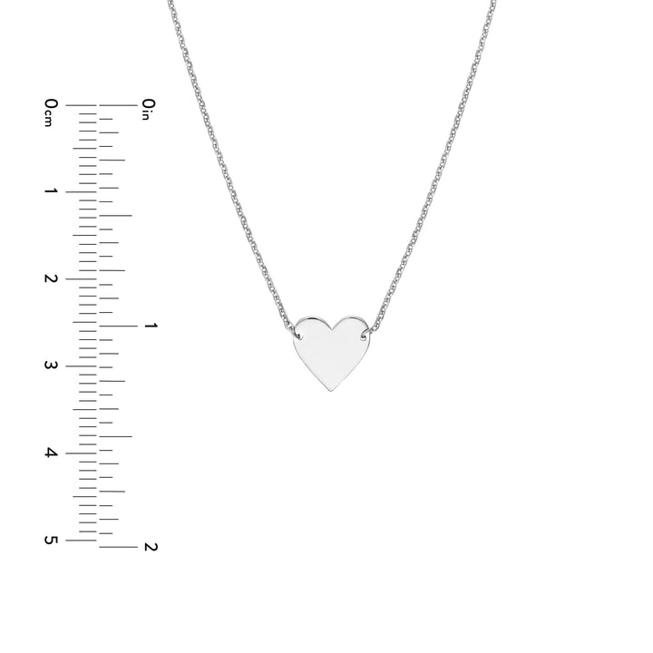 Plated Sterling Silver Polished Heart Necklace