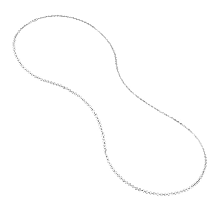 Sterling Silver Long All-Around Disc Necklace