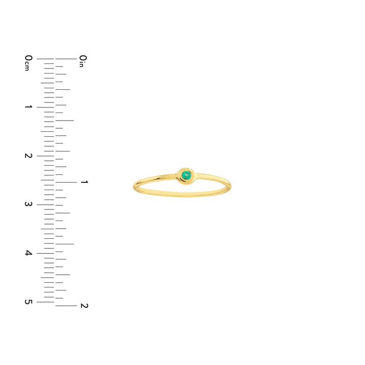 Emerald Bezel Wire Ring