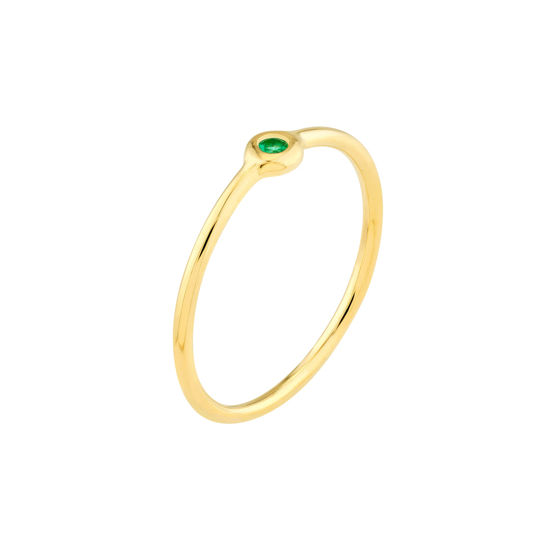Emerald Bezel Wire Ring