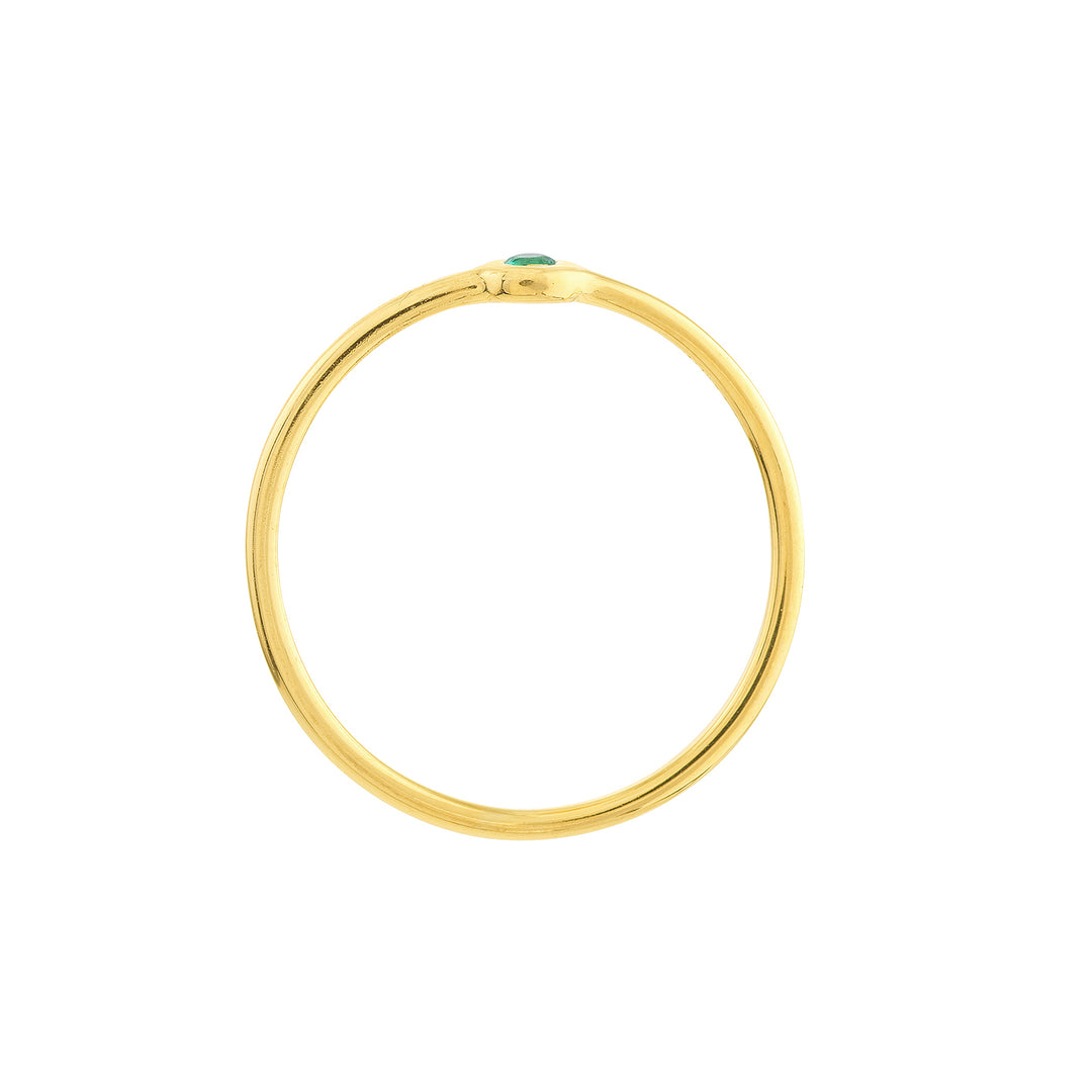 Emerald Bezel Wire Ring