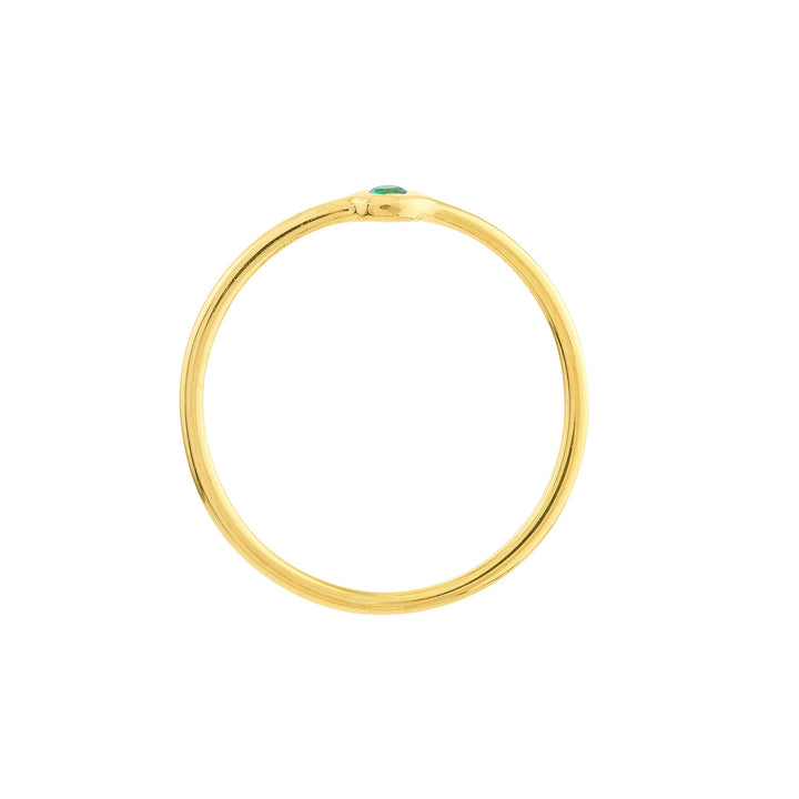 Emerald Bezel Wire Ring