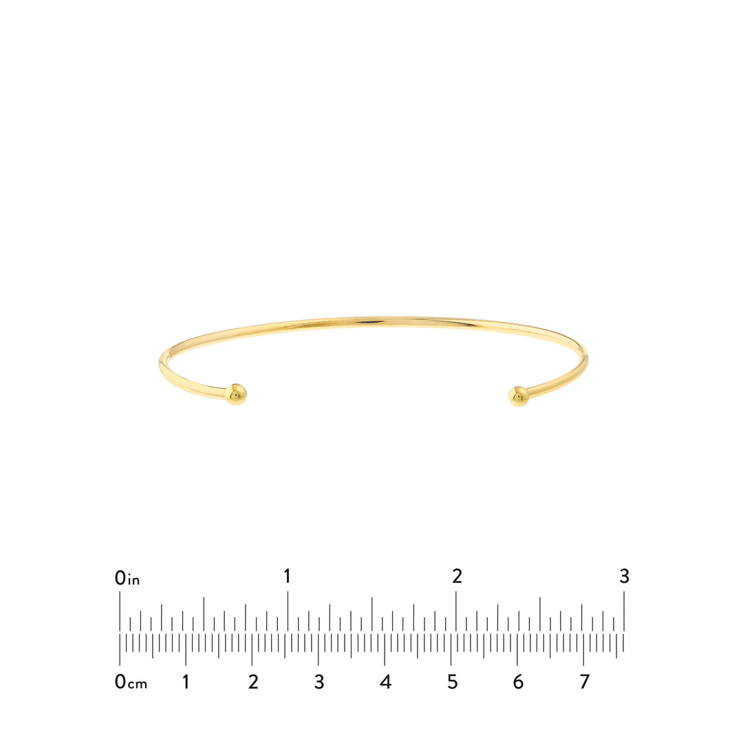 Cuff Bangle with Beaded Ends
