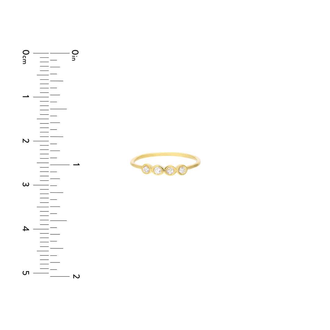 Four Diamond Wire Ring