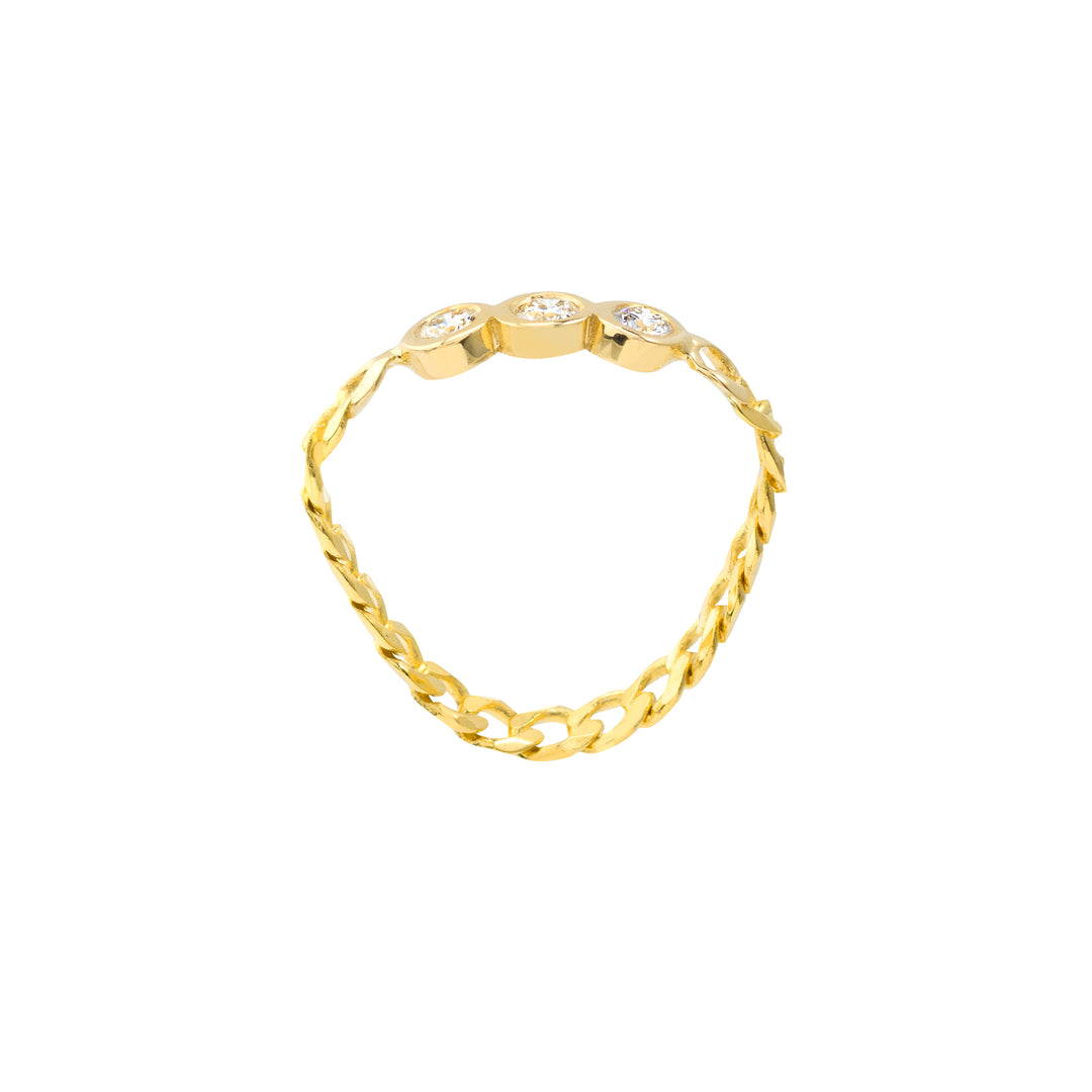 1/10tcw Diamond Trio Curb Chain Ring