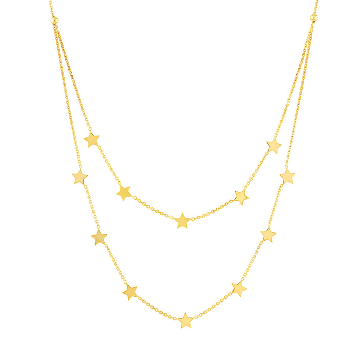 Double Strand Star Station Adj. Necklace