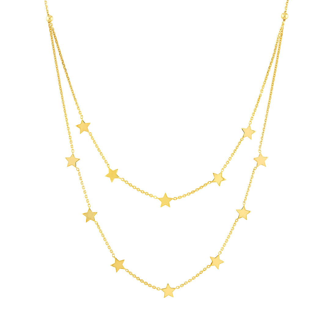 Double Strand Star Station Adj. Necklace