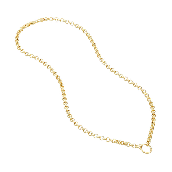 Charm-Ready Hollow Rolo Chain Adj. Necklace