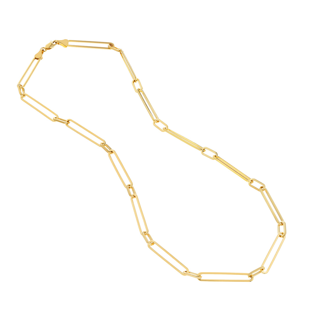 Alternating Length Long Link Chain Necklace