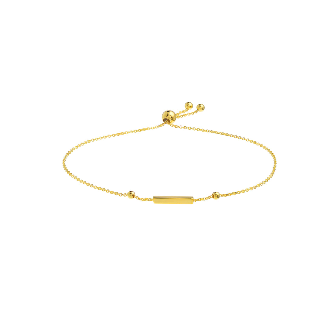 Mini Sliding Bar and Bead Bolo Bracelet