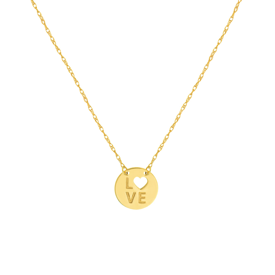 So You Cutout Heart/Love Mini Disc Adjustable Necklace