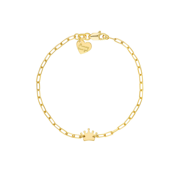 Kids Paper Clip Chain Bracelet with Crown