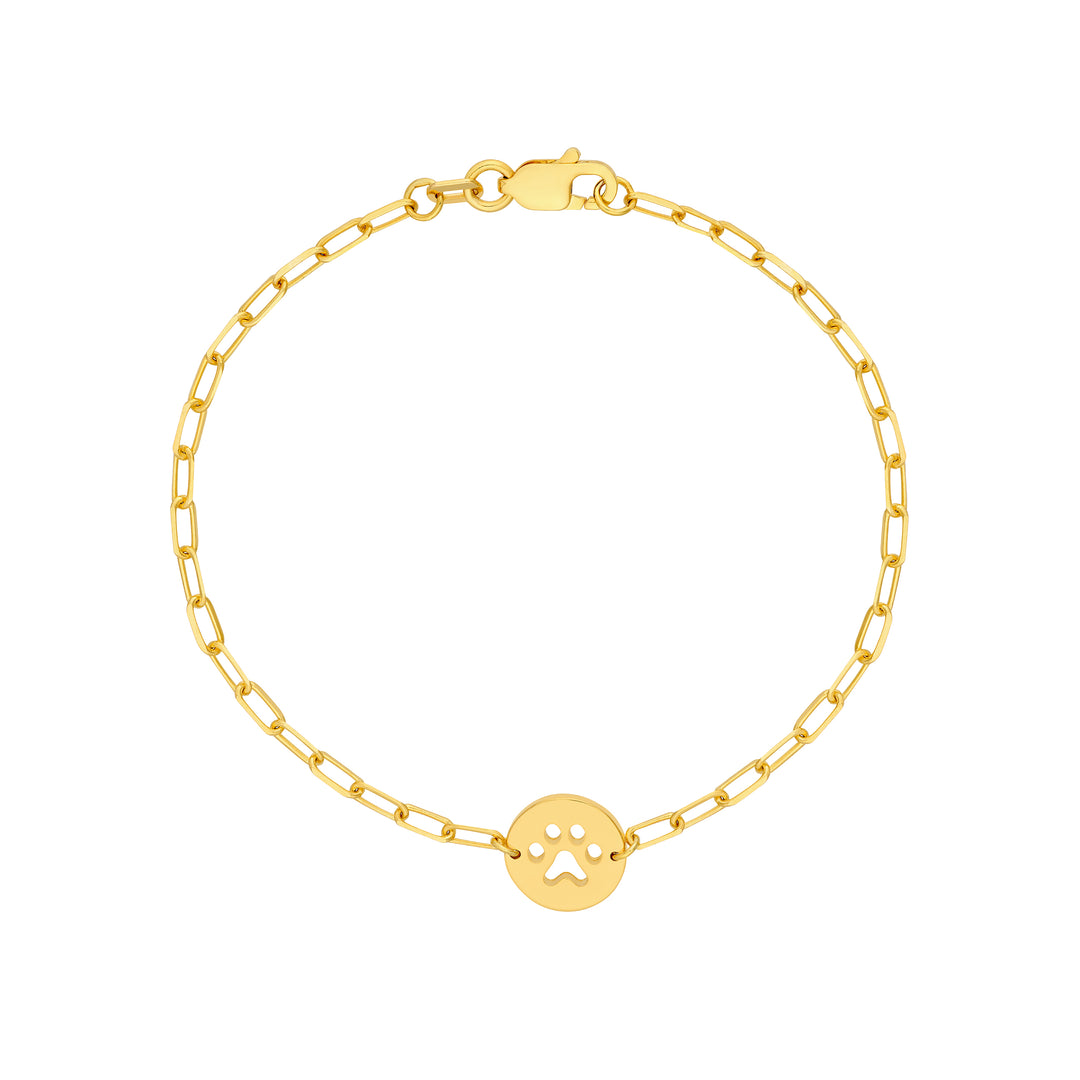 Kids Paper Clip Chain Bracelet with Paw