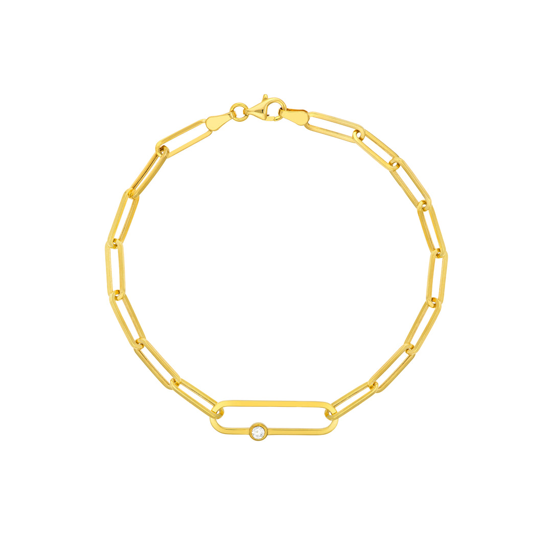 Fancy Diamond Paper Clip Bracelet