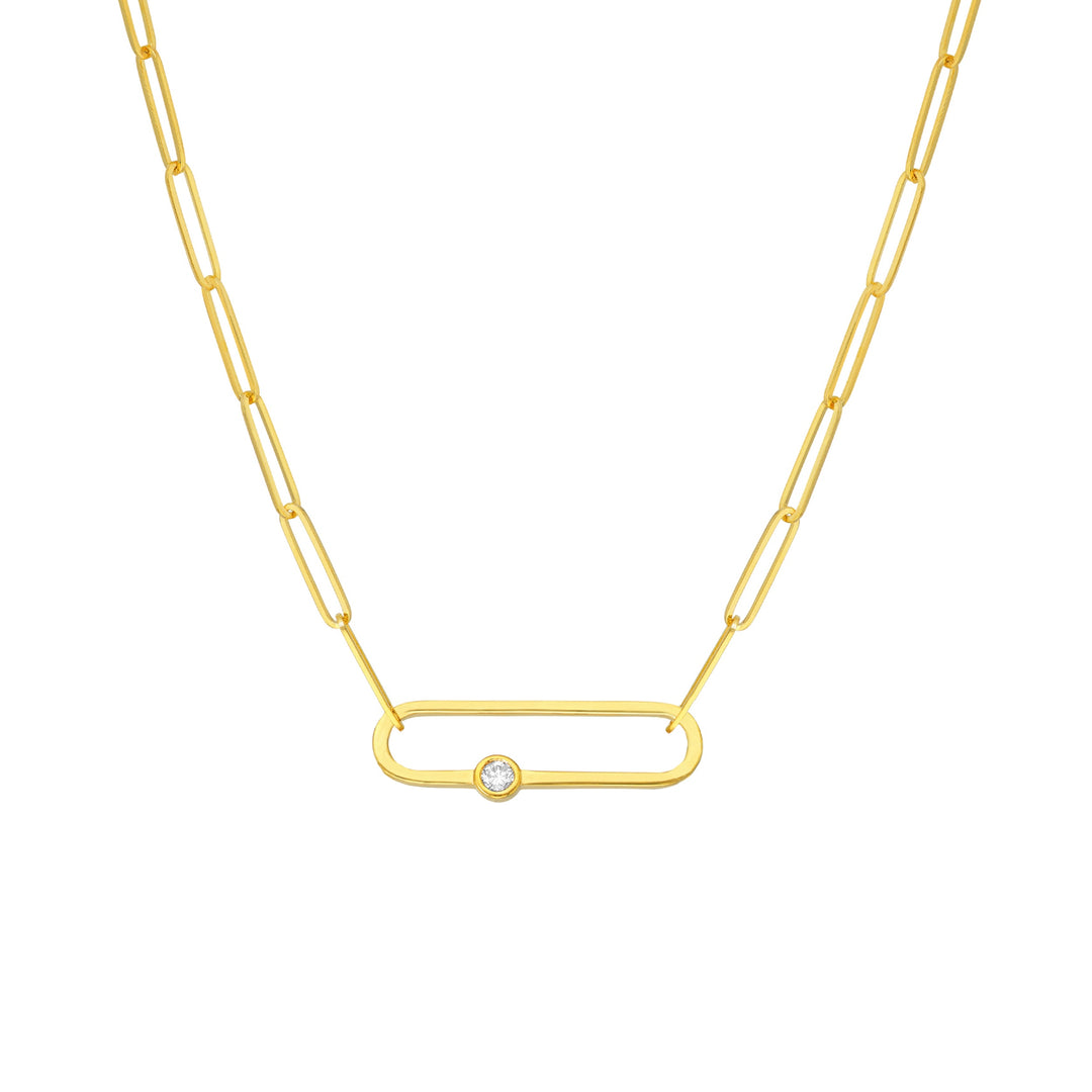 Diamond Paper Clip Necklace