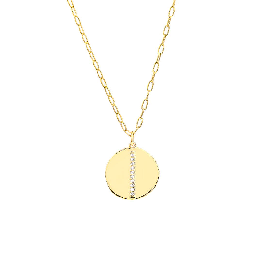 Diamond Organic Shape Medallion Necklace